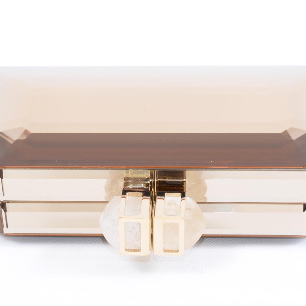 auth JUDITH LEIBER Champagne ACRYLIC RESIN BOX CLUTCH -- Gorgeous!!! Red Carpet - Picture 10 of 14